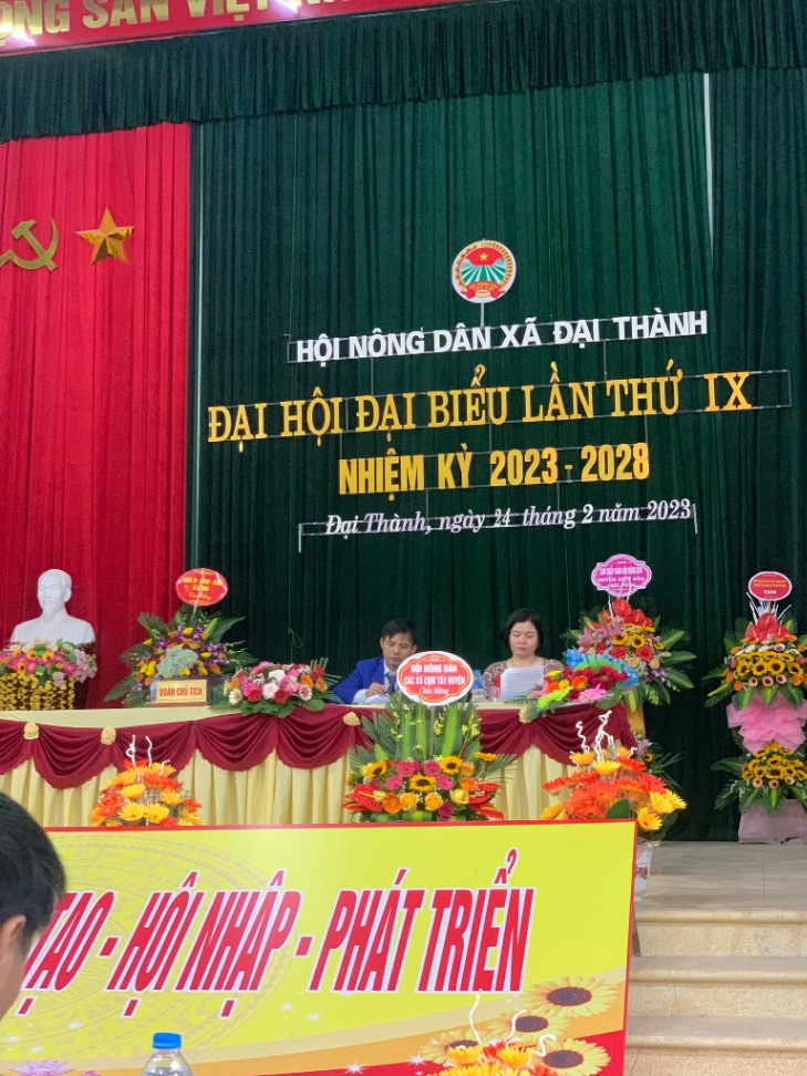 Ngày 24/2/2023. BCH hội nông dân xã Đại Thành tổ chức Đại hội đại biểu nông dân xã nhiệm kỳ...